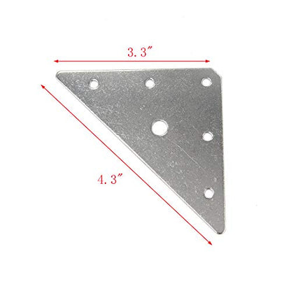 Mending Plates Karcy Straight Brackets 4.3" Flat Corner Braces for Repairing Furniture Silver Stainless Steel Set of 6