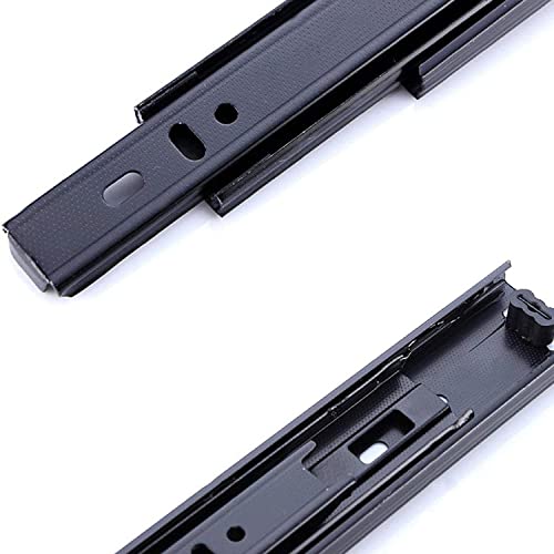 Drawer Slides 12 Inch Ball Bearing Full Extension 3 Section Slide Track Mounting Drawer Runners Slider for Cabinet Home Furniture, 2 Pack (Black 12 Inch) - size: 12 Inch