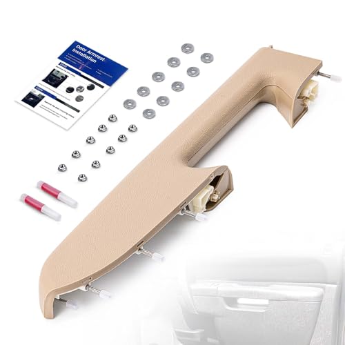 22818472 Front Right Passenger Side Armrest Repair Kit Fit for Chevy Silverado 1500 2500HD 3500HD 2010-2014 For GMC Sierra 1500 2500 HD 3500 HD 2010-2014 Door Panel with Release Handle Below Armrest - color: Tan/Cashmere, size: Passenger Side
