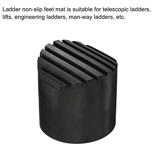 MECCANIXITY Ladder Non-Slip Feet Mat 52mm ID Rubber Round Telescopic Ladder Accessories Pad Cover Cushion for Ladder Protection Black Pack of 4 - size: 52mm