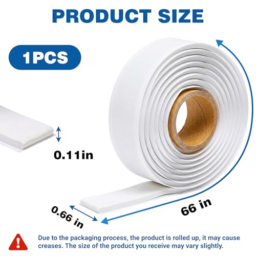 U0U Moldable Silicone Putty,Waterproof Multi Purpose Butyl Seal Putty Tape 66 x 0.6 Inches,Plumbers Duct Seal Putty for Sink Drain Gap Wall Repair (1, White) - size: 0.6 x 66inch/1pcs