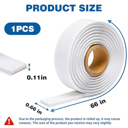 U0U Moldable Silicone Putty,Waterproof Multi Purpose Butyl Seal Putty Tape 66 x 0.6 Inches,Plumbers Duct Seal Putty for Sink Drain Gap Wall Repair (1, White) - size: 0.6 x 66inch/1pcs