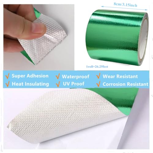 Waterproof Tape Heavy Duty, Tear Resistant Adhesive Tape for Outdoor Repair, Strong Duct Tape for Canvas, Tarp, Tent, Boat Cover, Awning, Vinyl, Plastic - All Weather UV Resistant Patch Kit, Green - color: Green