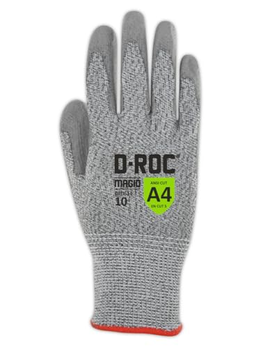 MAGID D-ROC ANSI A4 Hyperon Blended Polyurethane Coated Work Gloves, 12 Pairs, Size 8/Medium, GPD514 - size: 8/Medium, style: 12 Pair