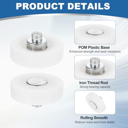 uxcell 12Pcs Drawer Rollers, 25mm Plastic Positioning Pulleys Small Drawer Pulley Bearing Replacement Wheel for Furniture Parts Cabinet Cupboard Wardrobe Slides - size: 25 mm
