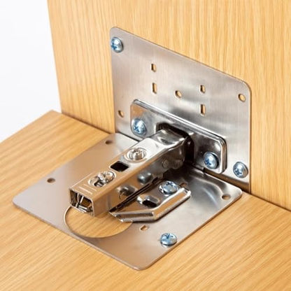Stainless Steel Cabinet Hinge Repair Plate Kit Door Hinge Mounting Plate with Screws for Home Kitchen Cupboard Furniture (2set,2 Fixing Plates and 12 Screws) - color: 2set,2 fixing plates and 12 screws