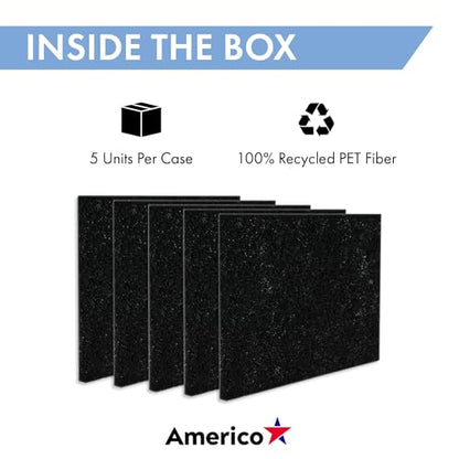 Americo Black Strip Stripping Floor Pad, 14"x28", 5 Pads/Case, Made of 100% Recycled Content, USA Made - size: 14"x28"