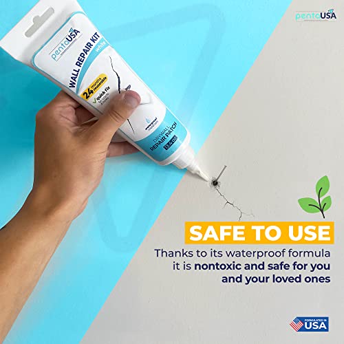 PentaUSA Drywall Repair Kit - 12.3Oz Wall Mending Agent with Scraper, Spackle Wall Patch, Drywall Repair Patch for Wall Hole, Concrete Repair, Cement Crack Filler - White (12.3Oz / 350gr)