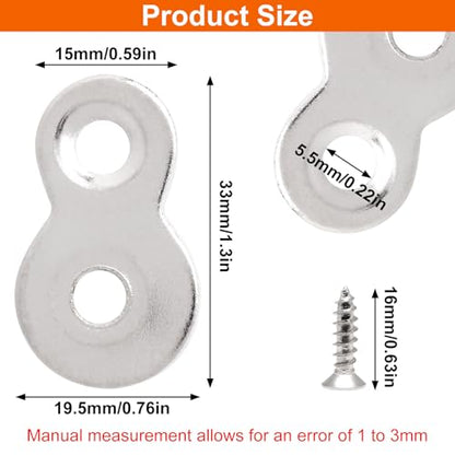 30 PCS Figure 8 Fastener with Screws, Heavy Duty Table Top Fasteners Hardware, Desk Top Fastener for Wood Chair Table Top Repair, Silver - color: Silver