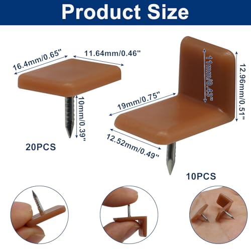 30 Pcs Tack-in Drawer Glides and Slides, Square & L Shape Plastic Drawer Stoppers Repair Parts for Making The Drawers Slide Smoothly and Evenly - size: 30 Pcs, style: Square & L Shape