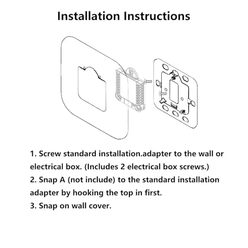 THP2400A1080 Large Cover Plate & Electrical Box Adaptor for T-Series Thermostats, White (1)