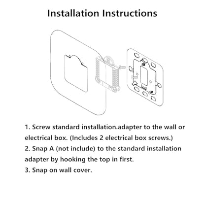 THP2400A1080 Large Cover Plate & Electrical Box Adaptor for T-Series Thermostats, White (1)