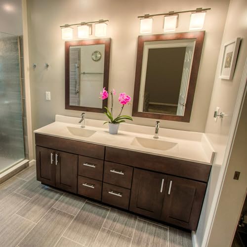 Probrico 5 Pack Hole Centers (76mm) 3inch Brushed Nickel Cabinet Pulls Stainless Steel Drawer Handles Euro Style T Bar Dresser Pull Handle Length 127mm(5inch) - color: Brushed Nickel, size: Hole Centers: 3"
