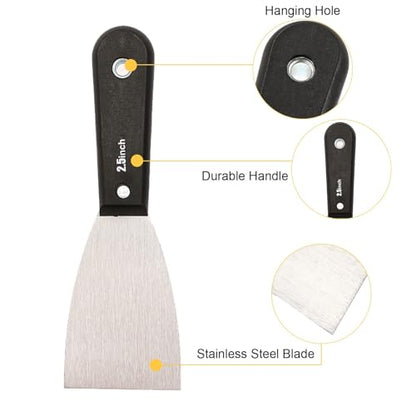 7Pcs Putty Knife Set, Stainless Steel Drywall Tools Spackle Knife and Paint Scraper Tool for Repair, Professional Drywall Knife Set Taping Knife for Spreading Mud, Taping,Repairing Wall Scraper