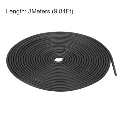 uxcell Nitrile Rubber Round Seal Strip, 3mm(1/8") Diameter 3 Meters (9.84Ft) Long Hard Solid Rubber Weather Stripping for DIY Gasket, Industrial Equipment, and Furniture - size: 3mmx3m
