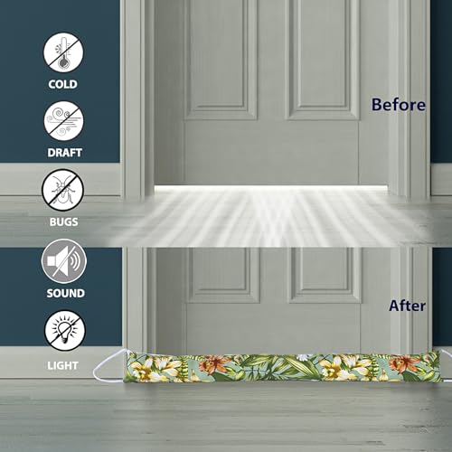 2 Pack 60 Inch 4 Inch Wide Under Door Blocker Door Draft Stopper - size: 60in