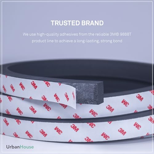 Neoprene Waterproof Rubber Foam 1/2” (w) x 1/4” (h) x 24 feet Long Weather Stripping Door Seal Insulation Shock-Absorbing 3M Self-Adhesive Tape for Door Frames, Windows – Black, 1 Continuous Roll - size: 1/2" x 1/4" x 24'