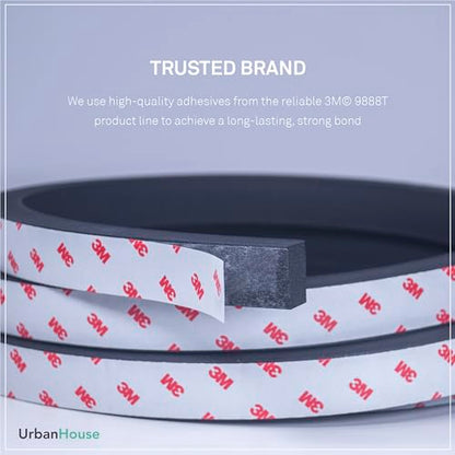Neoprene Waterproof Rubber Foam 1/2” (w) x 1/4” (h) x 24 feet Long Weather Stripping Door Seal Insulation Shock-Absorbing 3M Self-Adhesive Tape for Door Frames, Windows – Black, 1 Continuous Roll - size: 1/2" x 1/4" x 24'