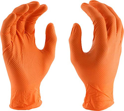 West Chester PosiGrip 2940 7 MIL Industrial Grade Nitrile Gloves – [Pack of 100] Orange, Medium, Powder-Free Gloves with Diamond Embossed Textured Palm - size: Medium