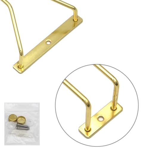 14-Inch Gold Wine Glass Rack, Under Cabinet Wine Glass Holder Stainless Steel Stemware Rack - Hanging Stemware Holder for Cabinet Kitchen Bar, Set of 4 - color: Gold, size: 14 Inch 4 Pack