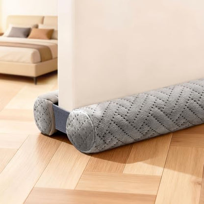 Premium Velvet Under Door Draft Stopper Noise Blocker – Blocks Drafts, Dust, Noise & Light, 32-36 Inch Adjustable Door Sweep Gap Filler Bottom Door with Secure Hook & Loop Tabs - size: 0.25-1.5 inch
