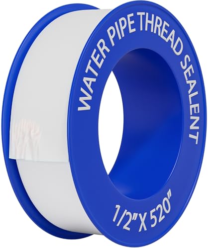 D-NYX Teflon Tape 4 Rolls 1/2 Inch(W) X 520 Inches(L) Teflon Duct Sealant Tape for Shower Head, Plumbing Thread Tapes, Water Pipe Sealing Plumbers PTFE Thread Seal, Pipe Dope Plumbers Accessories - size: 4 Pack