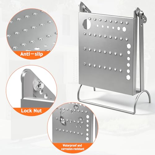Ladder Platform Attachment, Ladder Accessories,Anti-Slip Extension Ladder Step, Heavy Duty Ladder Work Stand Ladder Paint Tray Holder 400 Pound (Silver Gray) - color: Silver/Gray