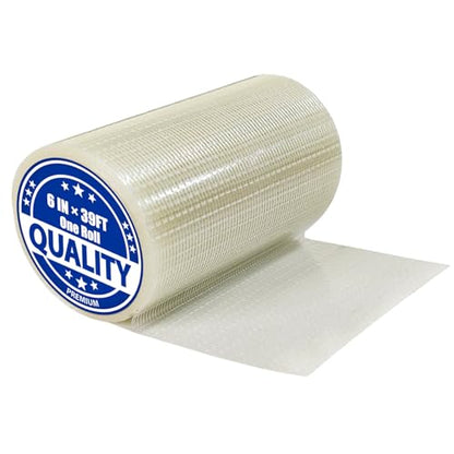 5 in x 39FT RV Awning Repair Tape Kit – Heavy Duty Waterproof Tear Repair Patch for Tarp, Canvas, Tent, Fabric, Canopy, Boat Covers, Sail – Clear Reinforced Fiberglass Repair Tape (6IN×39FT) - size: 6IN×39FT