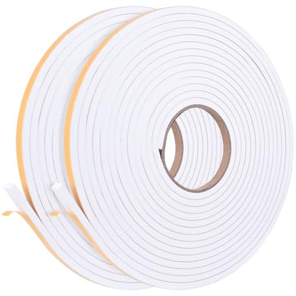 Kikerike Self Adhesive Foam Tape Weatherstrip 1/4In x 1/4In x 33Ft High Density Foam Insulation Strips Seal Weather Stripping with Strong Adhesive for Door and Window Sound Isolation Soundproofing - size: 1/4in X 1/4in X 33ft