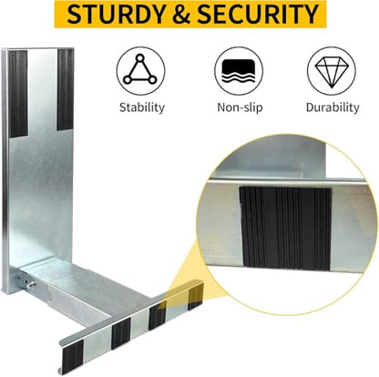 Ladder Extender, Stabilizer & Leveler Pro - Adjustable 9.7-17.6 Inch for Stairs, 500 lbs Capacity, Anti-Slip Design (Silver)