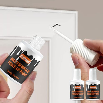 Brohood White Touch Up Paint, Appliance Kitchen Cabinet Paints for Wall, Multi Surface Touch Up Paint, 2Pcs Semi Gloss White Wall Paints for Enamel Porcelain Door Furniture Chips Scratches - size: 1 Fl Oz (Pack of 2)