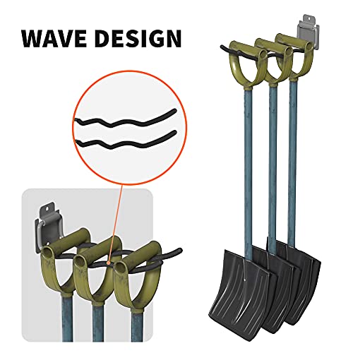 TORACK Garage Hooks Tool Organizer, 4 Pack Heavy Duty Steel 12" Wave Hooks, Wall Mount Garage Storage Utility Hook for Car Tires, Ladder, Chairs, Power Tools, Garden Tools - size: 4-pack 12" Wave Hooks