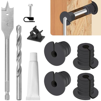 Starlink Cable Grommet Routing Kit for 3/4 inch Wall Hole, 4PCS Wall Grommets Accessories Including 3/4" Spade Drill Bit, Drill bit, and 40 Wall Wire Clips - size: 3/4 inch kit