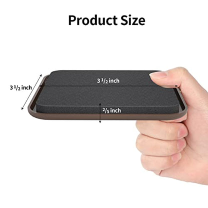 Yelanon Square Furniture Sliders – 16 PCS 3.5" Floor Protectors for Furniture – Strong Furniture Movers Sliders – Protects Floors from Scratches - size: 16pcs 3.5"brown