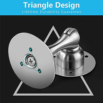 WINONLY Door Stopper, Magnetic Door Stop, Stainless Steel, Magnetic Door Catch, 3M Double-Sided Adhesive Tape, No Drilling, Screws for Stronger Mount, Hold Your Door Open, 1 Pack to Have a Try - style: 1 Pack-Silver