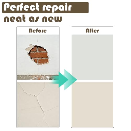 Drywall Repair Kit, 3 Pcs, 12x12in Self-Adhesive Patch for Large Holes and Cracks, with Sandpapers and Scrapers, Quick Fix for Ceiling and Bathroom Wall Damage
