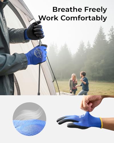 OKIAAS Men's Ultra-Thin and Lightweight Working Gloves with Grip, 12 Pairs, Red, X-Large - color: Red (12 Pairs), size: X-Large