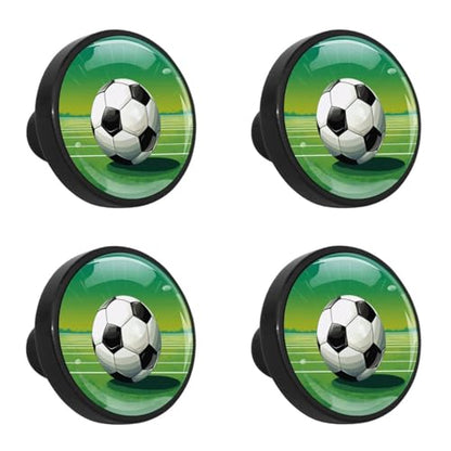 4PCS Round Kitchen Cabinet Knobs with Screws, Drawer Pulls Dresser Knobs, Soccer - color: color6119