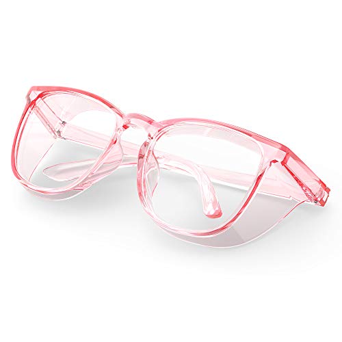 Stylish Safety Glasses, Clear Anti-Fog Anti-Scratch Protective Glasses For Men And Women - color: Pink