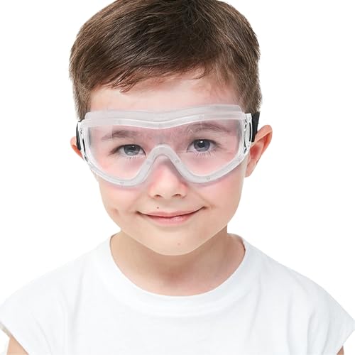 Kids Anti-fog Safety Goggles, Kids Lab Goggles, Adjustable, Compatible with Nerf Gun - color: White