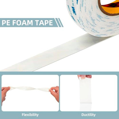 3M Double Sided Tape 0.39"×16.5Ft, No Damage Double Sided Wall Tape, Heavy Duty PE Foam Mounting Tape Removable Waterproof for Wallpaper Painted Wall Decor Crafts Arts DIY Paint Picture Poster - size: 0.39"x16.5Ft