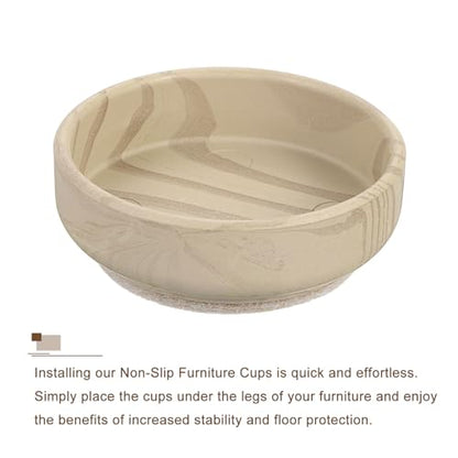 uxcell Non-Slip Furniture Pads, 4Pcs 60mm - Felt Furniture Foot Cups, Round Furniture Leg Protectors Cups Sliders for Hardwood Floors (Light Wood Grain) - color: Light Wood Grain