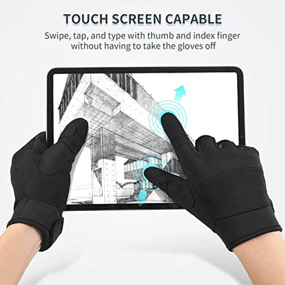 OZERO Work Gloves for Men Women: Mechanic Glove Touchscreen Firm Grip Dexterity Light Duty Gloves for Gardening Construction - size: Medium, style: Pack of 1