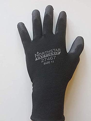 Northstar Tactigrip General Purpose Polymer Coated Gloves Size 11 for 200+ Pound Weight, Black Collar