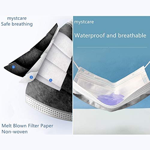 Individually Wrapped Masks 100 Pack Disposable,Face Mask Protection for Adults 3-Layer Filter Safety Face Masks(100, Black)