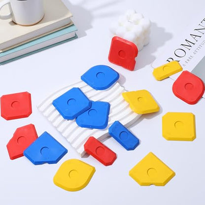 15 PCS Caulk Tool Kit Plastic Caulking Tools Silicone Sealant Finishing Tools for Tile and Grout Smoothing Caulk Remover Tool Portable Sealant Scraper for Sealants Grout Finishing Sealing