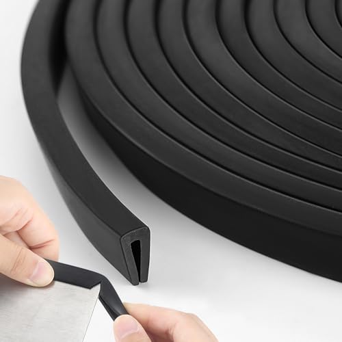 Kingdder Rubber Edge Trim 1/8" U Channel Sheet Metal Edge Protector Door Seal Strip Guard Weather Resistance Fits for Car Doors Steel Plates Glass Hatches Table Corners(100 Feet) - size: 100 Feet