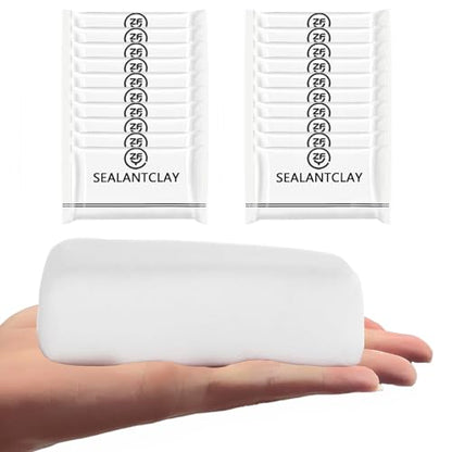 Pack of 20 White Seal Putty Waterproof Duct Seal Repair Sealing Clay, Quick Mending Mud for Drain Connection, Wall Hole, Air Conditioning Hole - color: white