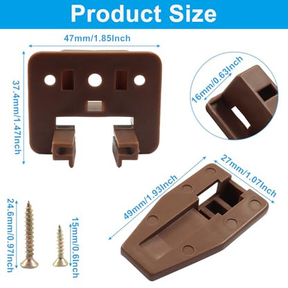 Waziaqoc 5 Set Brown Plastic Replacement Drawer Guides, Slides Drawer Replacement Part Guides, for Dresser and Nightstand Drawer Repair with Kenlin Rite Trak 1 System