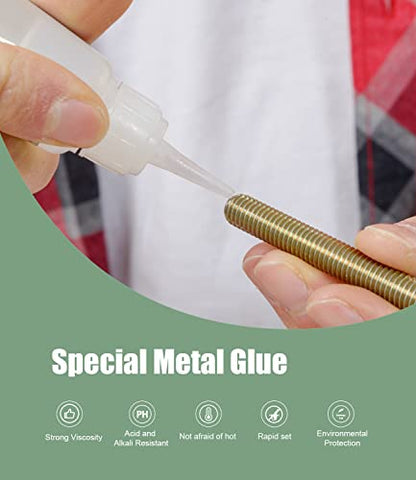 Super Glue for Metal, Instantly Strong Adhesive for Stainless Steel,Iron,Aluminum Alloy,Automotive Repair, Metalwork,Tools,DIY Craft - Clear, Waterproof, Heat-Resistant